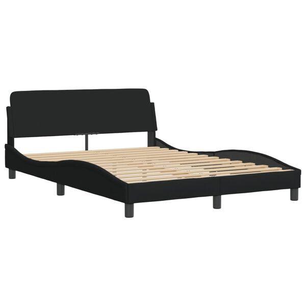 vidaXL Bett mit Matratze "Dover" Schwarz 140x200 cm Stoff