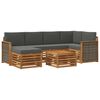 vidaXL Outdoor-Sofagarnitur 6 Stk. Natur und Anthrazit
