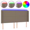 vidaXL LED Kopfteil Taupe 163x16x118/128 cm Stoff