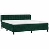 vidaXL Boxspringbett mit Matratze Dunkelgr&uuml;n 180x200 cm Samt