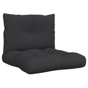 vidaXL Palettenkissen 2-tlg. Schwarz Stoff