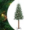 vidaXL Schlanker Weihnachtsbaum mit 300 LEDs mit Ständer Grün 210 cm