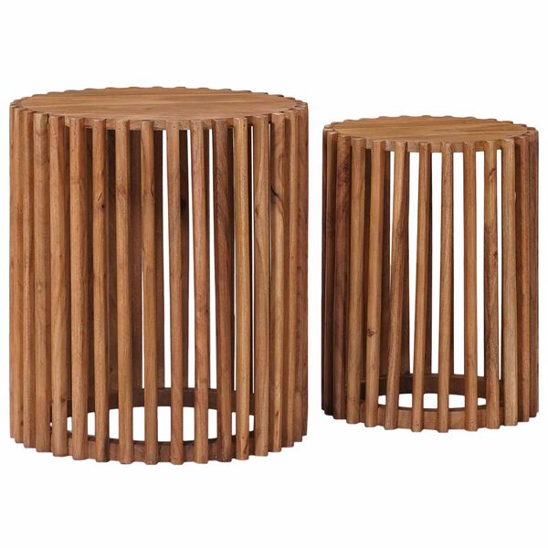 vidaXL Beistelltisch-Set mit Speicher mit T&uuml;r Braun 40 x 40 x 45 cm