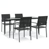 vidaXL 5-tlg. Garten-Essgruppe Poly Rattan und Stahl