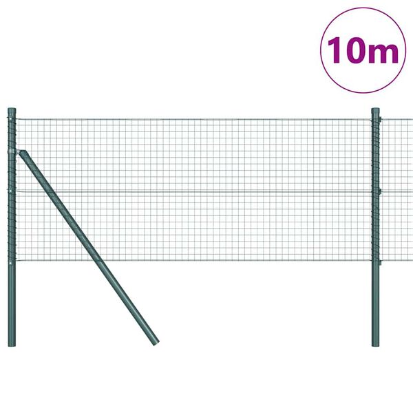 vidaXL Zaunpfosten Grün 10 x 0,8 m (25 x 25 mm Maschen) Stahl und PVC