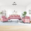 vidaXL 3-tlg. Sofagarnitur mit Kissen Rosa Samt