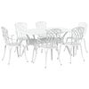 vidaXL Garten Essgruppe 7 pcs Wei&szlig; Aluminium