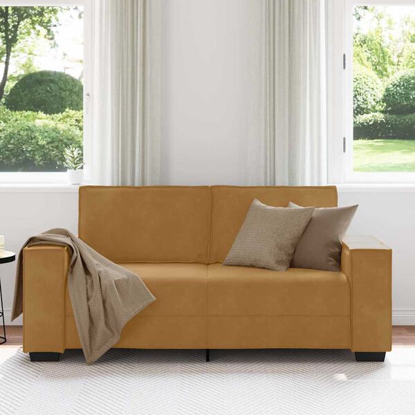 vidaXL 2-Sitzer-Sofa Braun 140 cm Samt