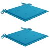 vidaXL Gartenst&uuml;hle 2 Stk. mit Blauen Kissen Teak Massivholz
