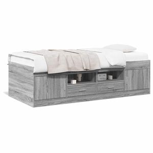 vidaXL Tagesbett mit Schubladen ohne Matratze Grau Sonoma 100x200 cm