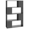 vidaXL B&uuml;cherregal Raumteiler Hochglanz-Grau 80x24x124,5 cm