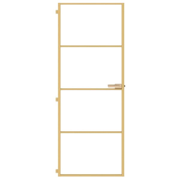 vidaXL Innent&uuml;r Schlank Golden 76x201,5 cm Hartglas und Aluminium