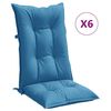 vidaXL Hochlehner-Auflagen 6 Stk. Melange Blau 120x50x7 cm Stoff