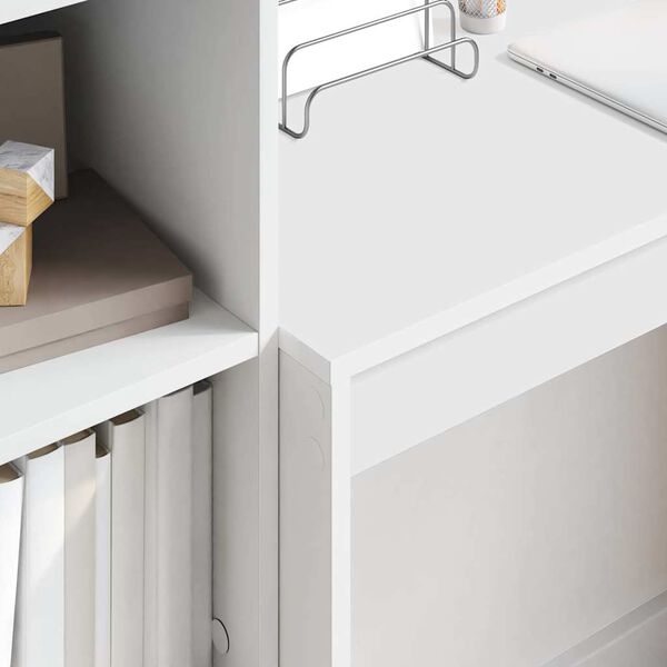 vidaXL Schreibtisch mit Schubladen 2 pcs Weiß