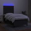 vidaXL Boxspringbett mit Matratze & LED Schwarz 90x200 cm Stoff