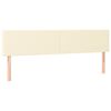 vidaXL Boxspringbett mit Matratze Creme 200x200 cm Kunstleder