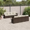vidaXL 9-tlg. Garten-Sofagarnitur mit Kissen Braun Poly Rattan