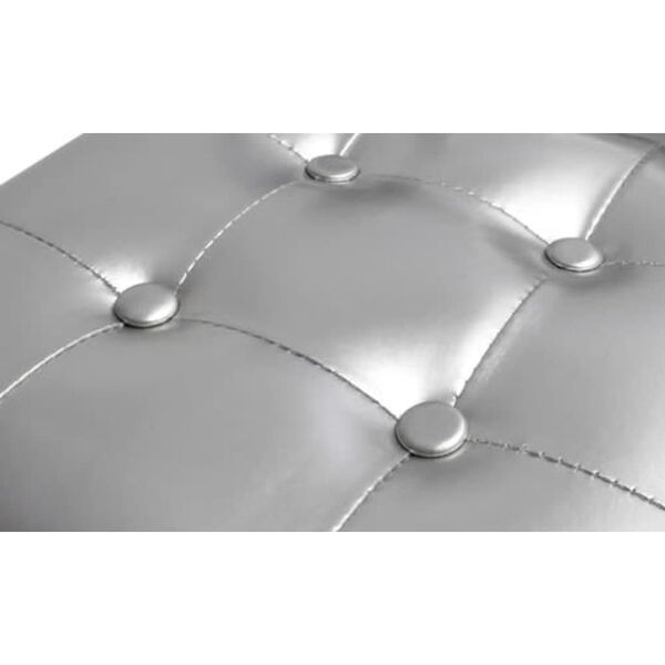 vidaXL Sessel mit Fu&szlig;hocker Silbern Kunstleder