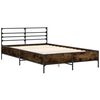 vidaXL Bettgestell R&auml;uchereiche 140x190 cm Holzwerkstoff und Metall