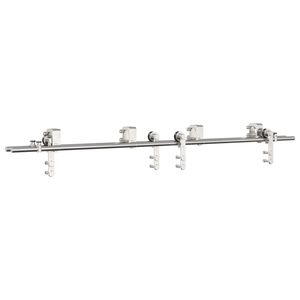 vidaXL Schiebet&uuml;r-Beschlagsatz 183 cm Edelstahl Silbern