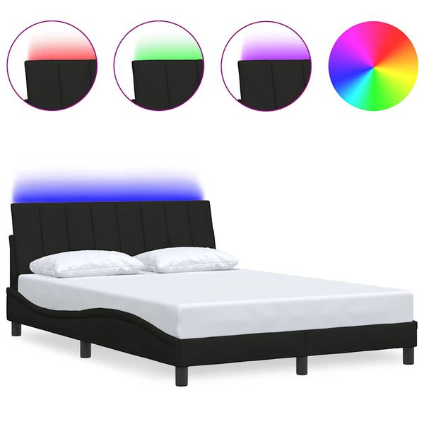 vidaXL Bettgestell ohne Matratze "Hanko" Schwarz 140x190 cm Stoff