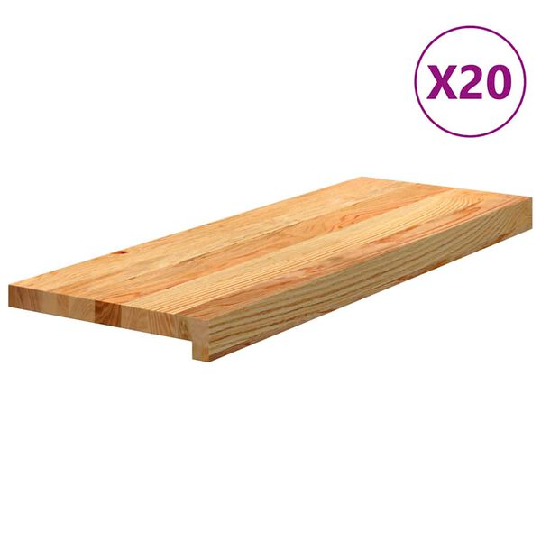 vidaXL Treppenstufen 20 Stk. Hellbraun 70x25x2 cm Massivholz Eiche