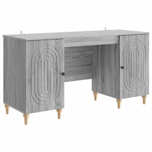 vidaXL Schreibtisch Graues Sonoma 142,5 x 50 x 75 cm Holzwerkstoff