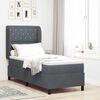 vidaXL Boxspringbett mit Matratze Dunkelgrau 200 x 80 cm Polyester