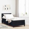 vidaXL Boxspringbett mit Matratze mit LED Schwarz 90 x 200 cm Stoff