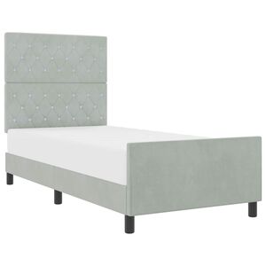 vidaXL Boxspringbett mit Kopfteil Hellgrau 100 x 200 cm Samt