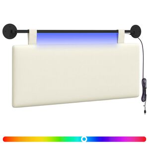 vidaXL H&auml;ngendes Kopfteil Mit LED Licht Creme Cordstoff