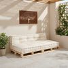 vidaXL Pallet Sofa Kissen 2 pcs Creme 120 x 80 x 38 cm Stoff