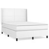 vidaXL Boxspringbett mit Matratze Wei&szlig; 140x190 cm Kunstleder