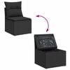 vidaXL Garten-Sofa-Set mit Kissen mit Kissen Schwarz 100 x 100 x 71 cm