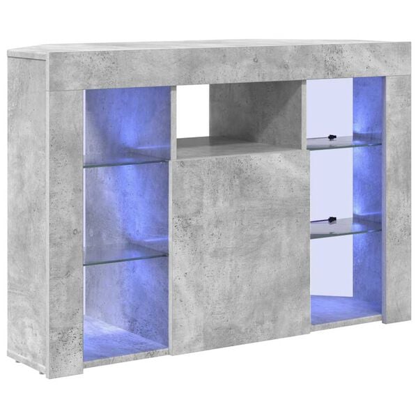vidaXL Eck-LED-TV-Schrank Beton Grau 100x40x68cm Holzwerkstoff