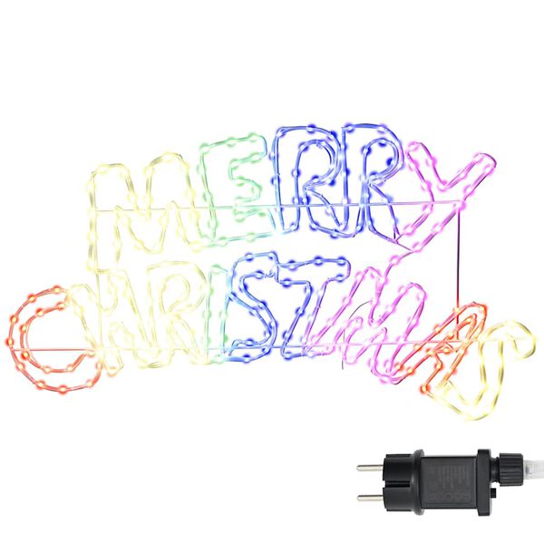 vidaXL Weihnachtsschild mit 240 LEDs Mehrfarbig 100 x 50 cm PVC