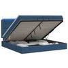 vidaXL Ottoman-Bett mit Matratze und LED Blau 200 x 200 cm Stoff