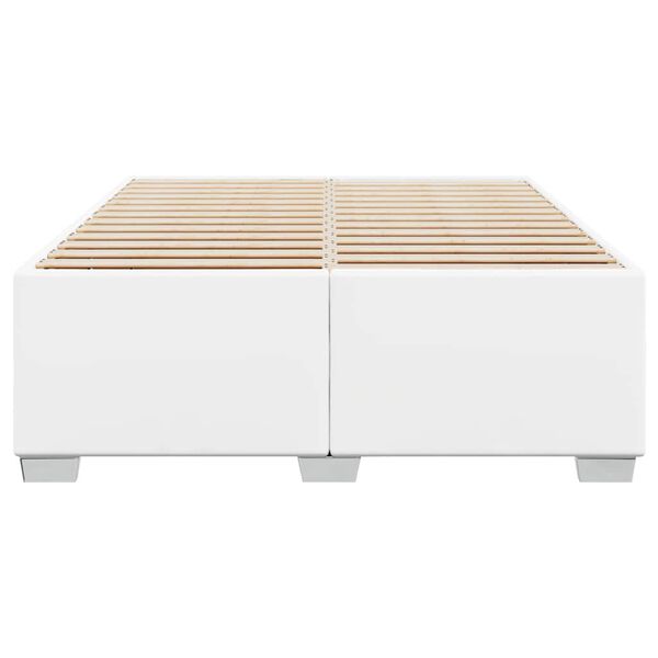vidaXL Bettgestell ohne Matratze Wei&szlig; Vollkunstleder