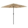 vidaXL Sonnenschirm mit LED und Stahlmast Braun 248x248x248 cm