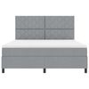 vidaXL Boxspringbett mit LED-Lichtleisten Hellgrau 180 x 200 cm Stoff