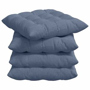 vidaXL Sitzkissen 4 pcs Blau 40 x 40 x 6 cm Cordstoff