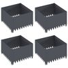vidaXL Raseneinfassung 4 pcs 60 x 60 x 35 cm Stahl Anthrazit