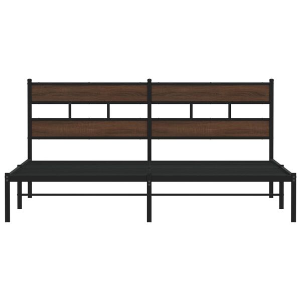 vidaXL Bettgestell ohne Matratze mit Kopfteil Braun Eiche 190x200 cm