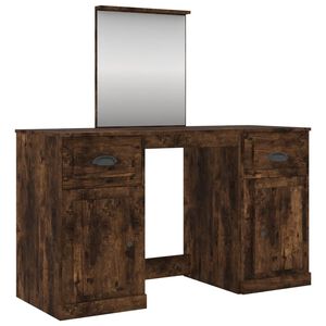 vidaXL Schminktisch mit Spiegel R&auml;uchereiche 130x50x132,5 cm