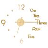 vidaXL 3D-Wanduhr Modernes Design Golden 100 cm XXL
