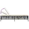 vidaXL Sonnenliegen 2 Stk. mit Tisch Schwarz Poly Rattan