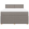 vidaXL Boxspringbett mit Matratze Taupe 140x200 cm Stoff