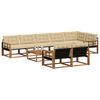 vidaXL Outdoor-Sofagarnitur mit Kissen 9 pcs Natur und Beige