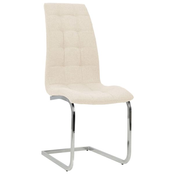 vidaXL Freischwinger 6 Stk. Creme Stoff