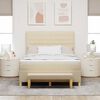 vidaXL Boxspringbett mit Matratze Creme 140 x 190 cm Stoff